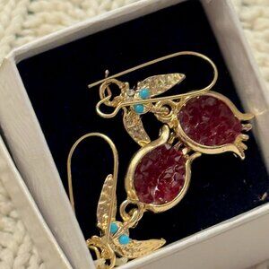 Cutest Goldtone Pomegranate Earrings
